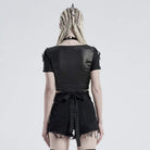 Women's Gothic V-neck Ripped Strappy Tops