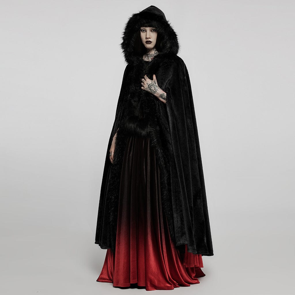 PUNK RAVE Women's Gothic Vintage Gradient Long Cloak