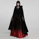 PUNK RAVE Women's Gothic Vintage Gradient Long Cloak