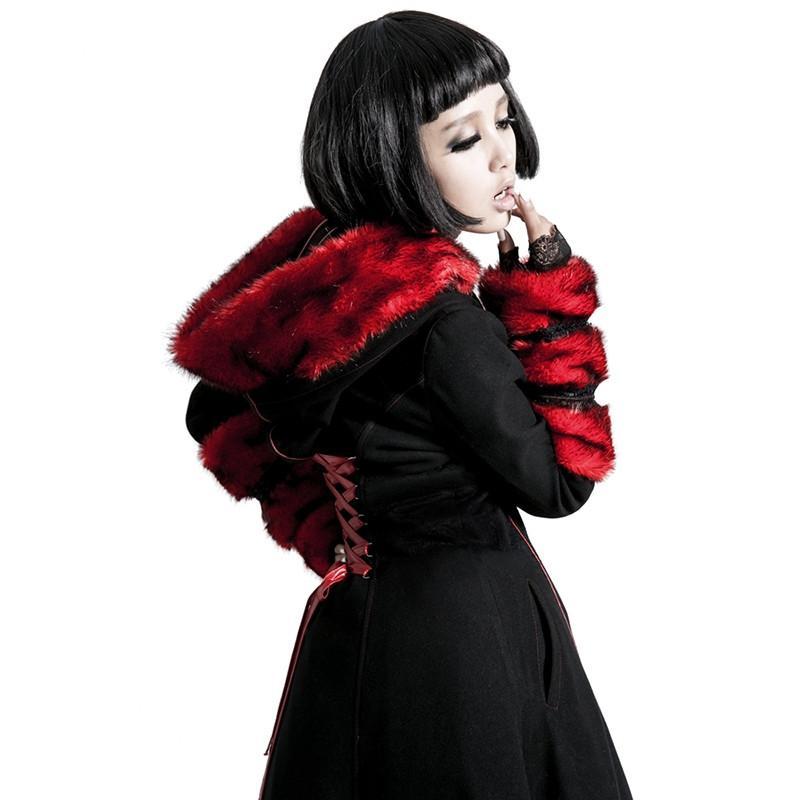 Women's Gothic Women's Hooded Overcoat Red