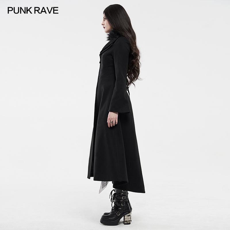 Women's Gothic Zipper Jacquard High-waisted Coats