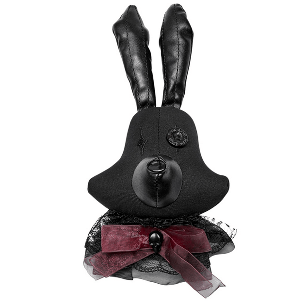 PUNK RAVE Women's Grunge Bloodstain Printed Coat with Rabbit Ears Hood