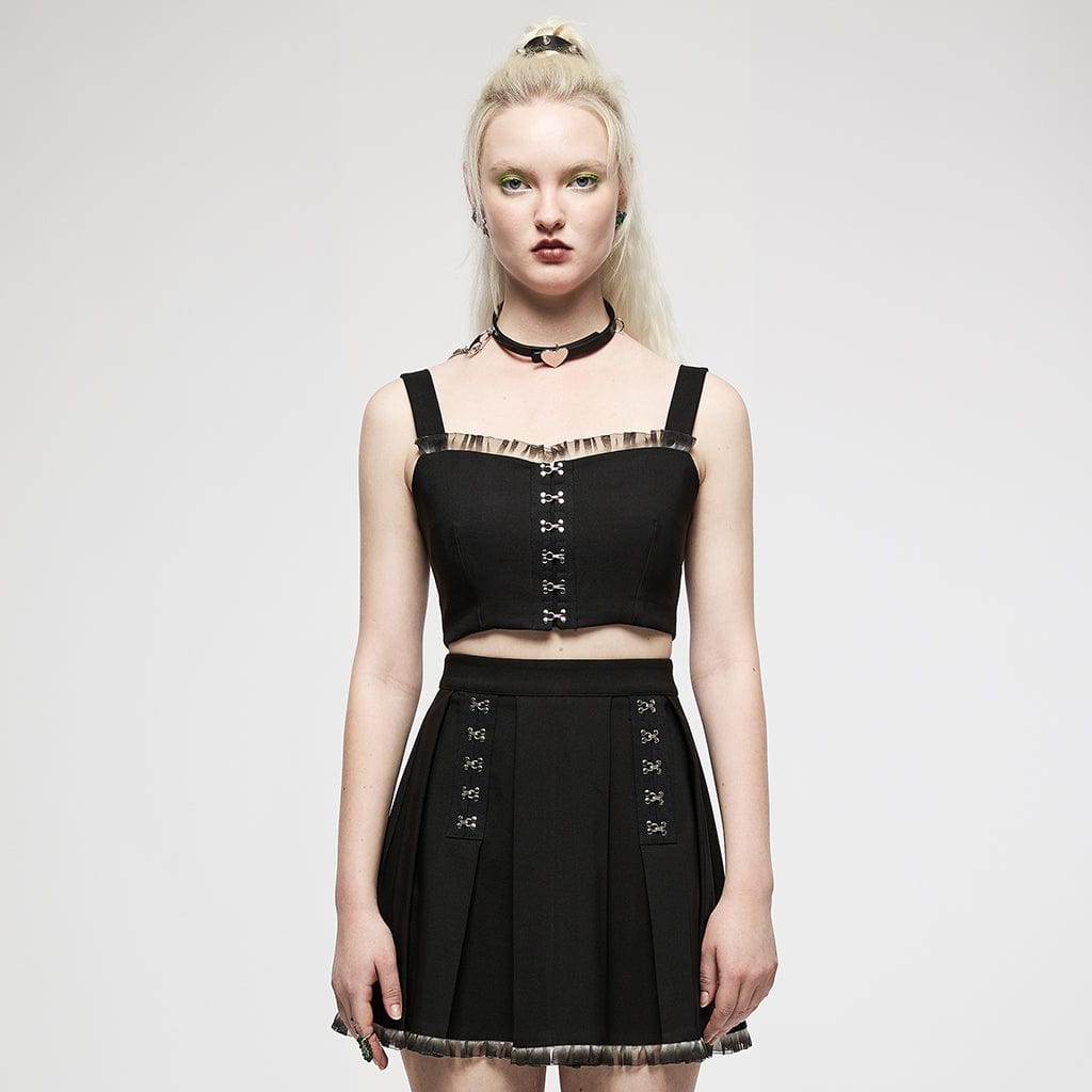 Punk Rave Women's Grunge Crisscross Bustier