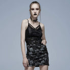 Punk Rave Women's Grunge Cutout Skull Ripped Tank Top