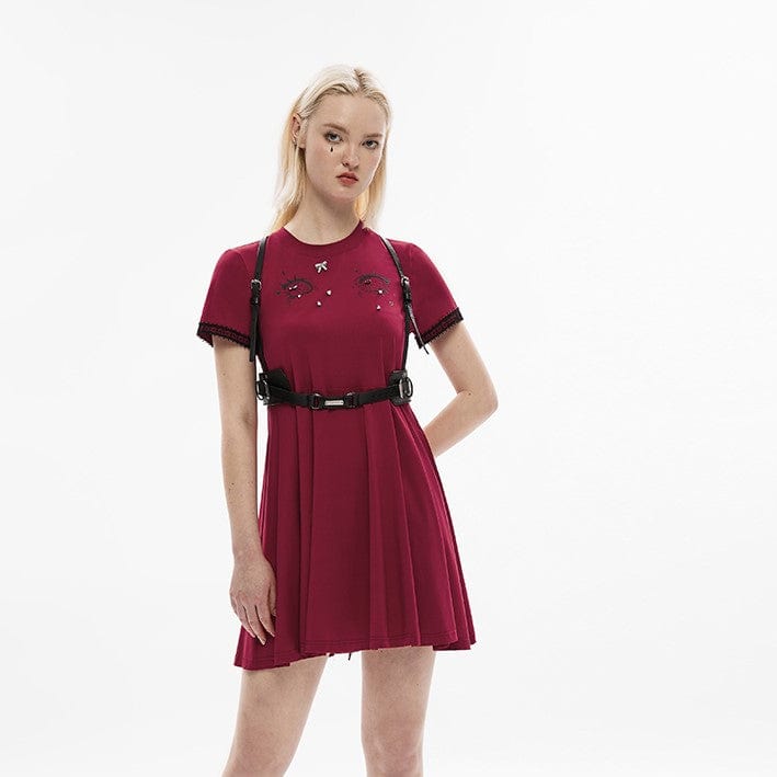 Punk Rave Women's Grunge Devil's Eyes Shirt Dress