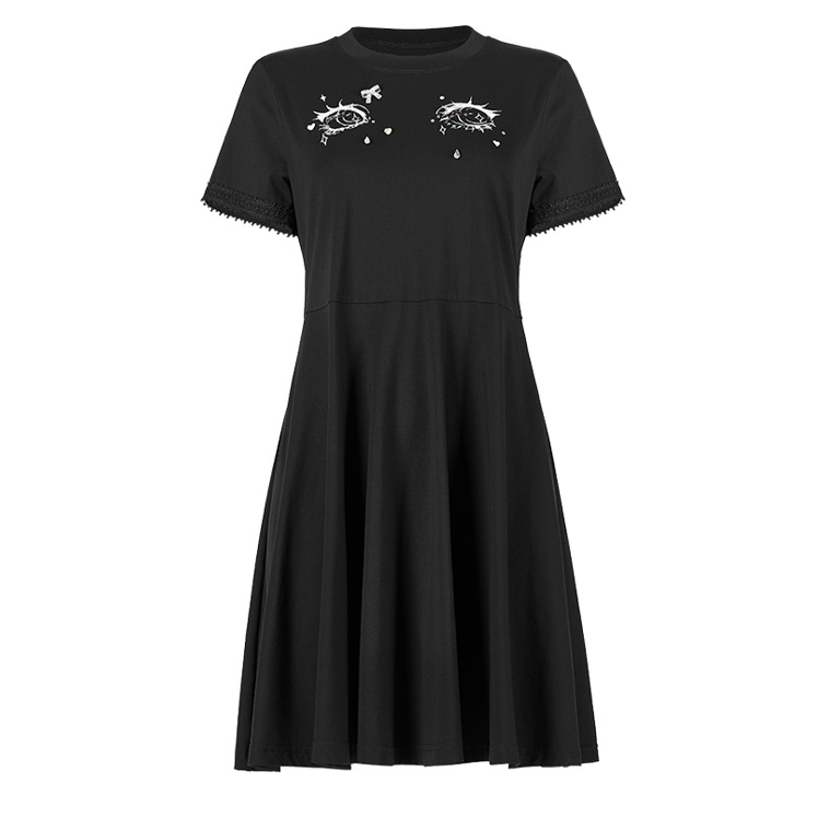 Punk Rave Women's Grunge Devil's Eyes Shirt Dress