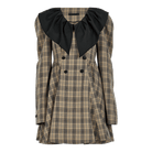 PUNK RAVE Women's Grunge Doll Collar Plaid Dress