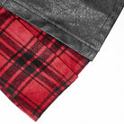 PUNK RAVE Women's Grunge Faux Leather Splice Plaid Skirt