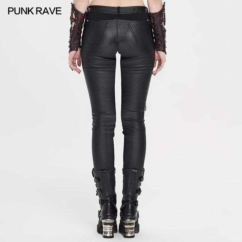 Women's Grunge Hollow Out Rivets Fitted Pants