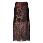 PUNK RAVE Women's Grunge Lava Printed Mesh Skirt
