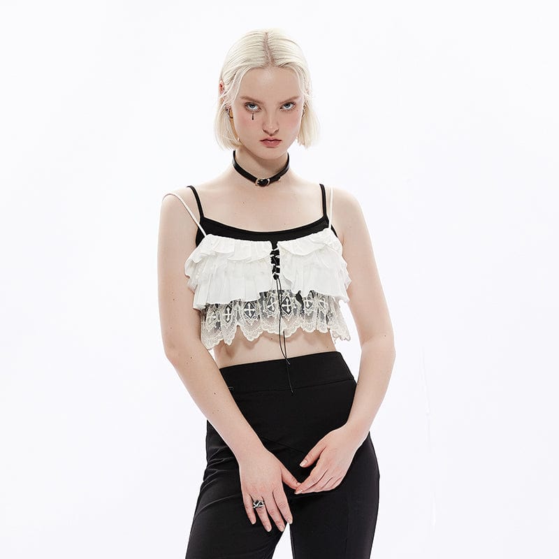 Punk Rave Women's Grunge Multilayer Lace Bustier