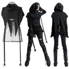 Women's Grunge Ripped Hooded Capes