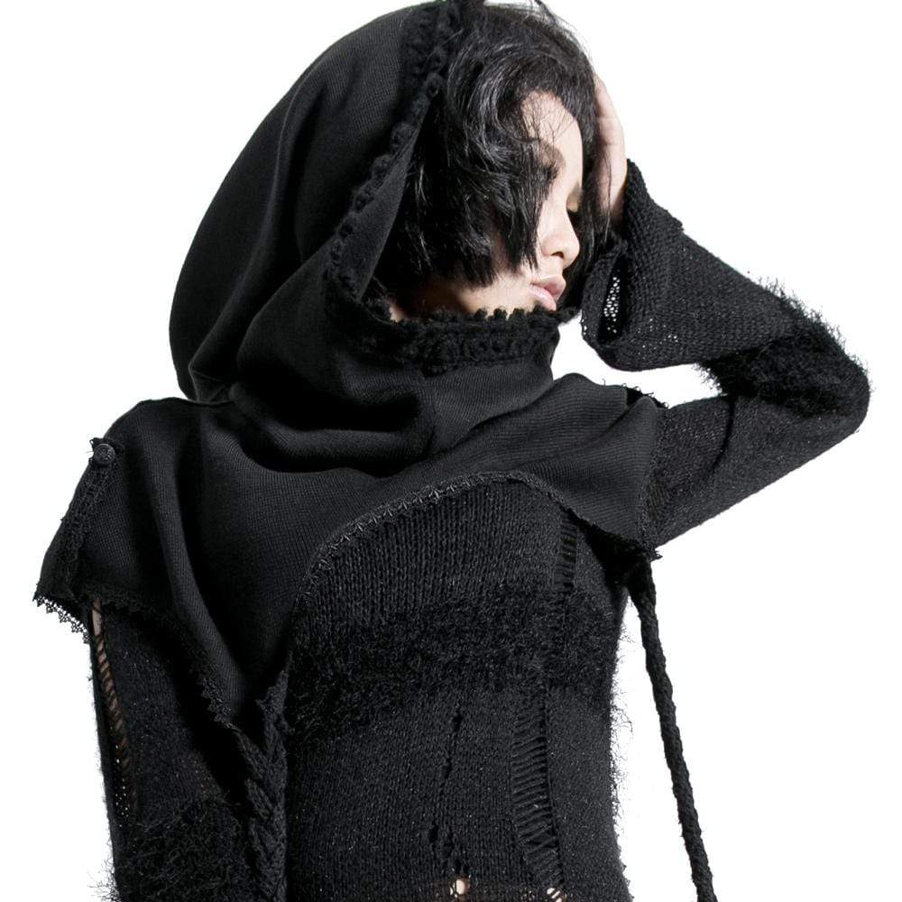 Women's Grunge Ripped Hooded Capes