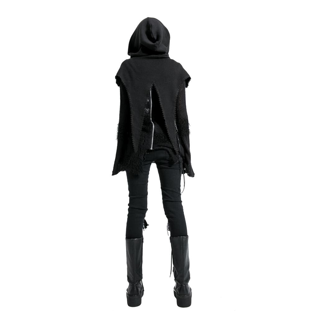 Women's Grunge Ripped Hooded Capes