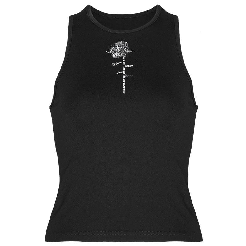 Women's Grunge Rose Tank Tops