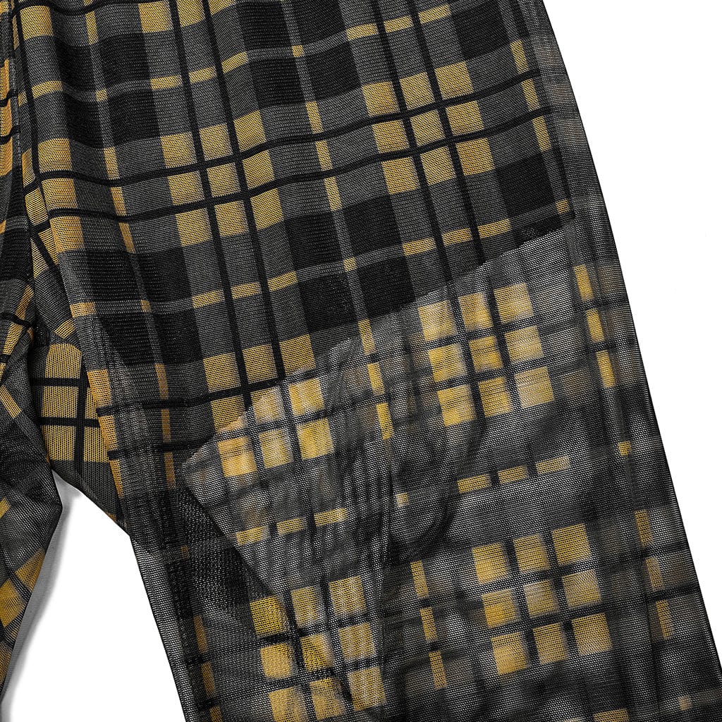 PUNK RAVE Women's Grunge Sheer Plaid Leggings