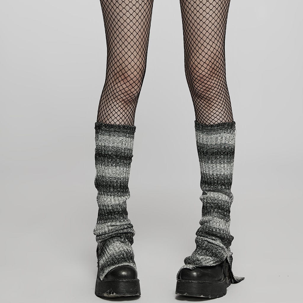 PUNK RAVE Women's Grunge Stripes Leg Warmers
