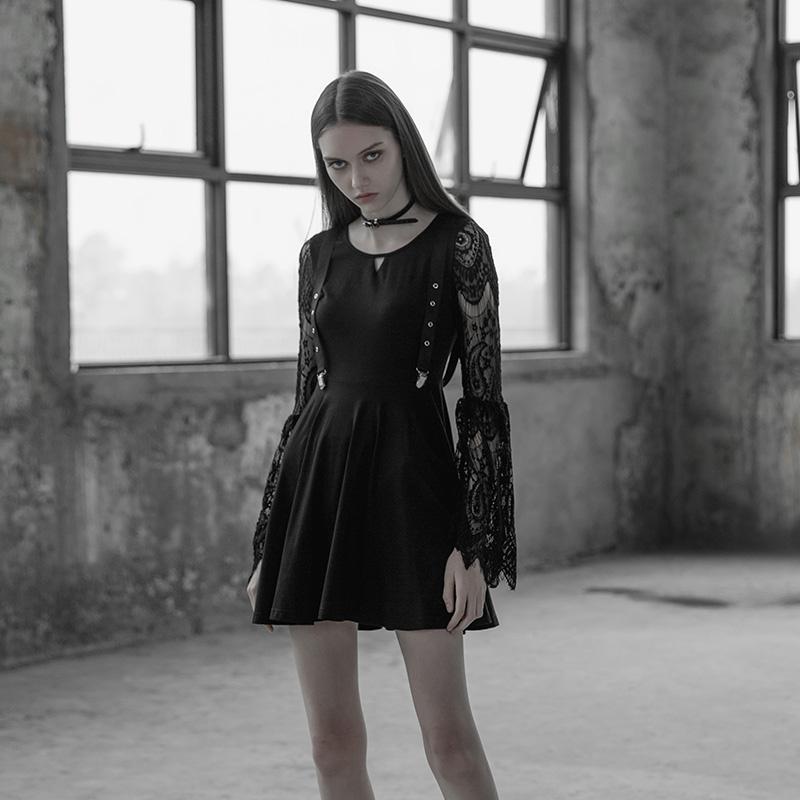 Women's Lace Sleeve Punk Dress