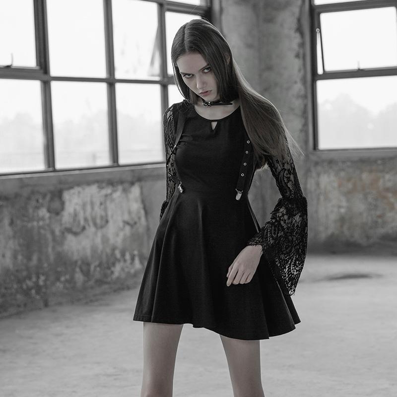 Women's Lace Sleeve Punk Dress