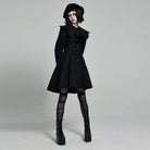 Women's Lolita Black Woolen Coat With Removable Collar
