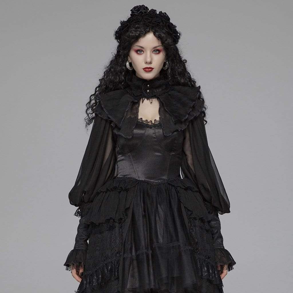 Women's Lolita Chiffon Jacket With Flare Sleeve