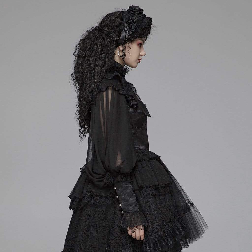 Women's Lolita Chiffon Jacket With Flare Sleeve