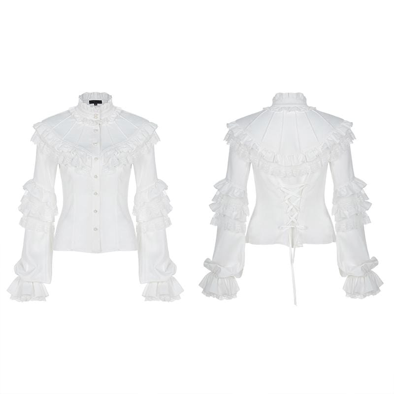 Women's Lolita Gorgeous Lace Puff Sleeved Shirts