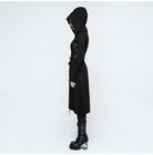 Women's Military Hooded Asymmetric Knitted Coat With Belt