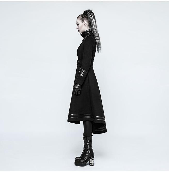 Women's Military Uniform Worsted Long Coat With Belt