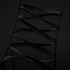 Punk Rave Women's Plus Size Punk High Collar Ripped Long Sleeved Black Little Dress