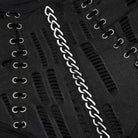 Punk Rave Women's Plus Size Punk High Collar Ripped Long Sleeved Black Little Dress