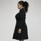 Punk Rave Women's Plus Size Punk Military Style Side Zip Long Sleeved Dress