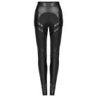 PUNK RAVE Women's Punk Buckles Faux Leather Leggings