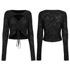 Punk Rave Women's Punk Cutout Drawstring Long Sleeved Shirt