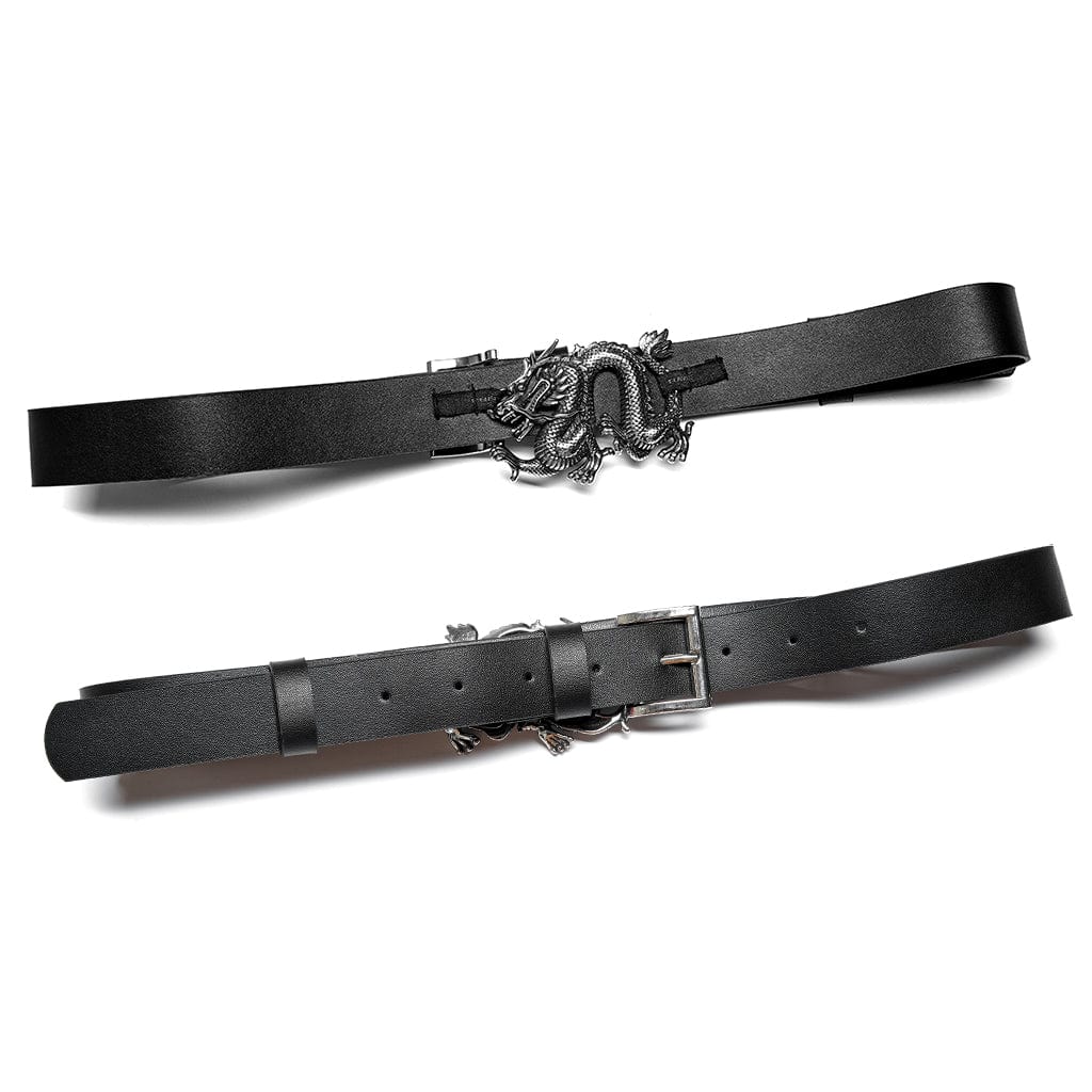 Punk Rave Women's Punk Dragon Buckle Faux Leather Belt