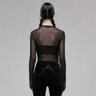 Punk Rave Women's Punk Dragon Printed Sheer Long Sleeved Mesh Top