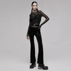 Punk Rave Women's Punk Dragon Printed Sheer Long Sleeved Mesh Top