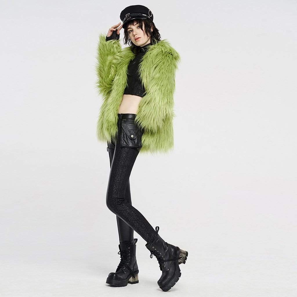 Women's Punk Faux Fur Winter Coats