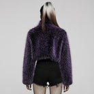 PUNK RAVE Women's Punk Front Zip Woolen Short Coat