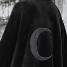 Women's Punk Fur Hooded Moon Irregular Cape Coat Punk Moon Cape