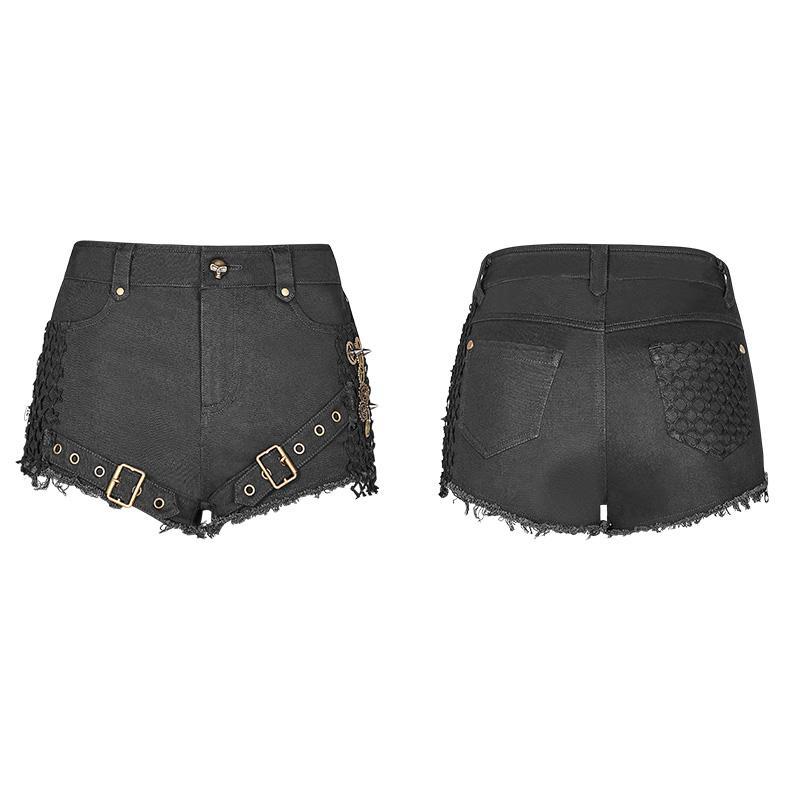 Women's Punk High Waist Sexy Denim Shorts