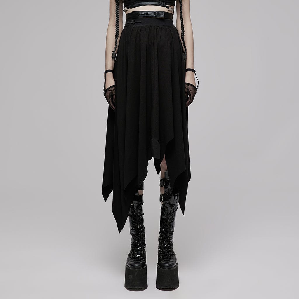 Punk Rave Women's Punk High-waisted Irregular Hem Skirt