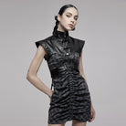 Punk Rave Women's Punk Industrial Style Faux Leather Vest