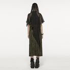 PUNK RAVE Women's Punk Irregular Mesh Cloak with Hood