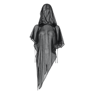 PUNK RAVE Women's Punk Irregular Mesh Cloak with Hood