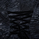 PUNK RAVE Women's Punk Irregular Ripped Long Coat with Hood