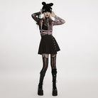 PUNK RAVE Women's Punk JK High-waisted Pleated Skirt