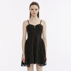 PUNK RAVE Women's Punk Lace Splice Slip Dress