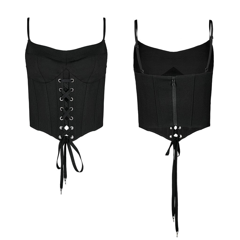 PUNK RAVE Women's Punk Lacing-up Bustier