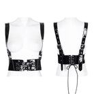 PUNK RAVE Women's Punk Lacing-up Faux Leather Wide Belt with Shoulder Straps